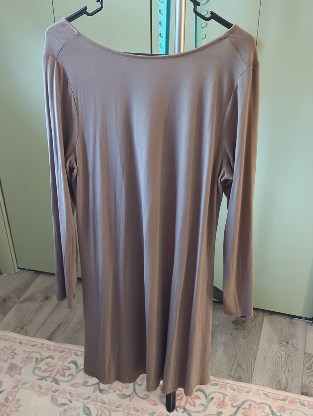 Old Navy Long Sleeve Scoop Back Dress — Taupe Brown